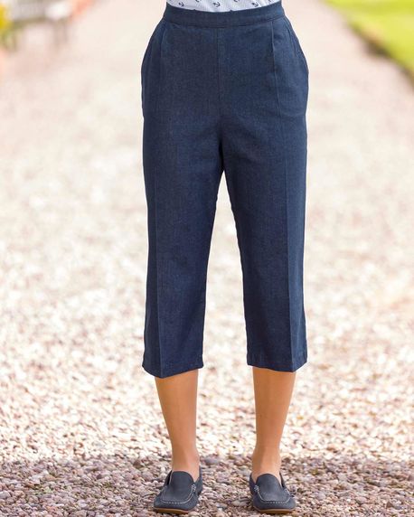 Denim cropped trousers ladies Clearance