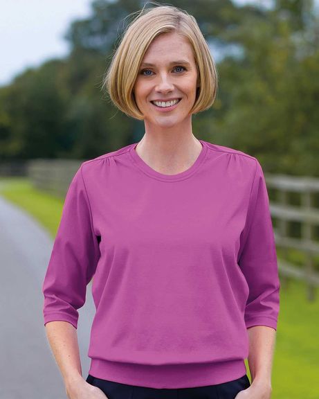 Plain Pure Cotton Viola Blouson Top