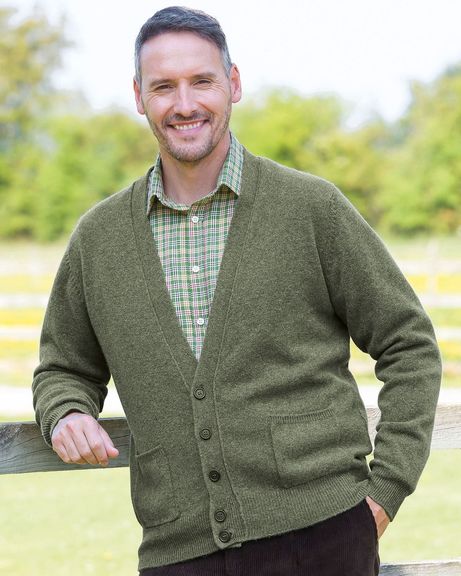 Lambswool Cardigan  Mens