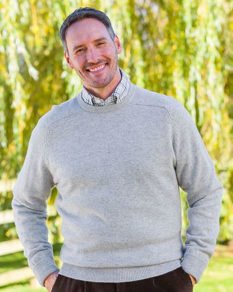 Lambswool Crew Neck Jumper - Silver