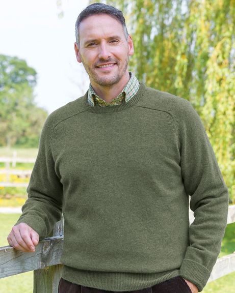 Lambswool Crew Neck Jumper - Lovat