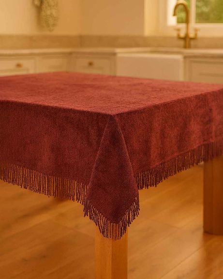 Chenille Tablecloth - Burgundy