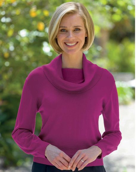 Ladies Mulberry Cowl Neck Merino Sweater 