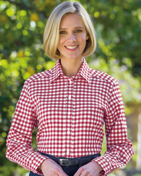 Belinda Checked Pure Cotton Red Blouse 