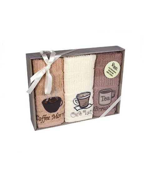 Embroidered 3pc Kitchen Towel Set