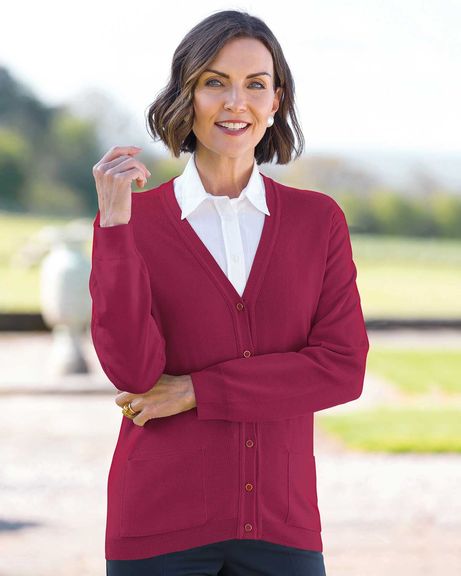 Ladies Merino Wool Cherry Cardigan