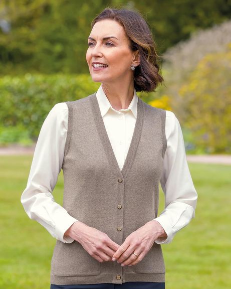 Ladies Tawny Merino Waistcoat