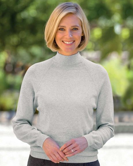 Cotton/Cashmere Pearl Turtle Neck