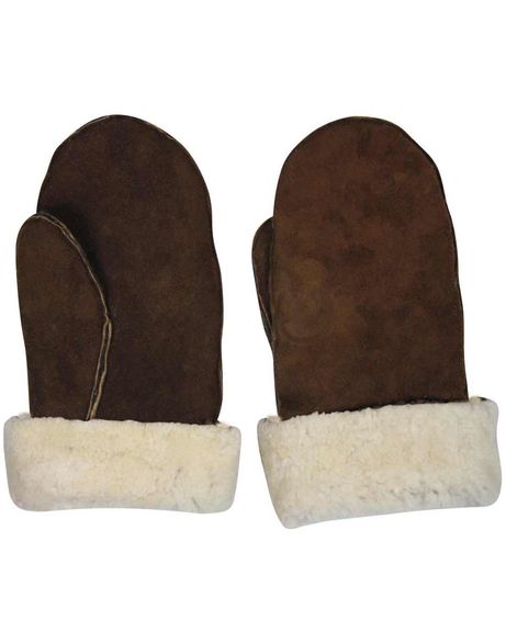 Sheepskin Mitts - Brown