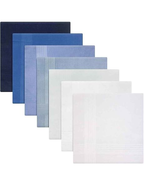 Mens 7 Pack Plain Pure Cotton Handkerchiefs