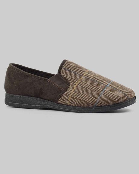 Lazy Dogz Mens Checked Slipper