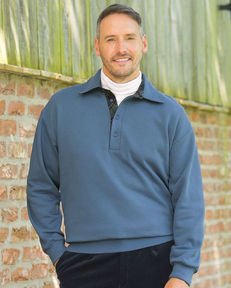 Mens Marina Blue Trimmed Sweatshirt