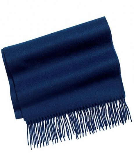 Navy Pure Lambswool Scarf