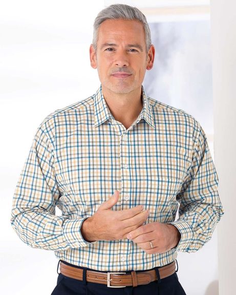 Pure Cotton Long Sleeve Casual Check Shirt