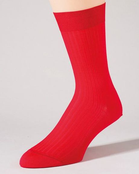 Pantherella Pure Cotton Ankle Socks - Red