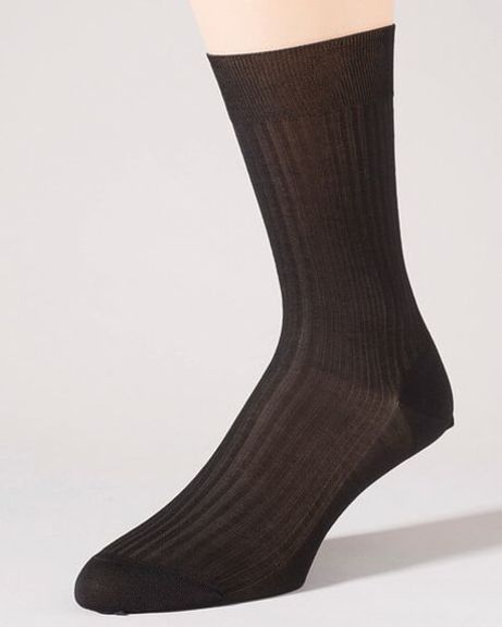 Pantherella Pure Cotton Ankle Socks - Black