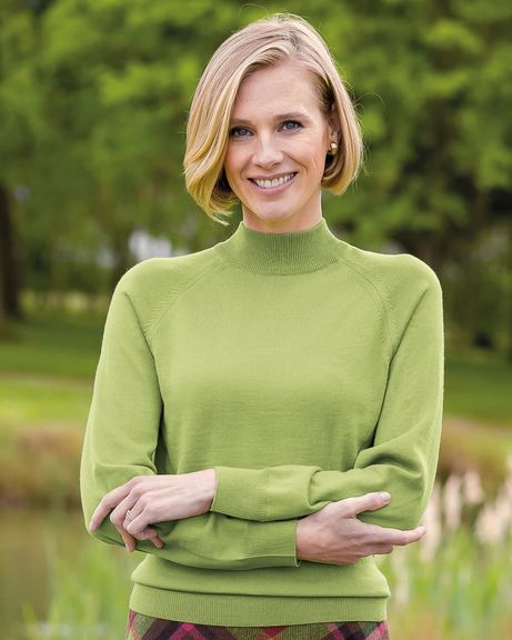 Merino Wool Kiwi Turtle Neck Sweater