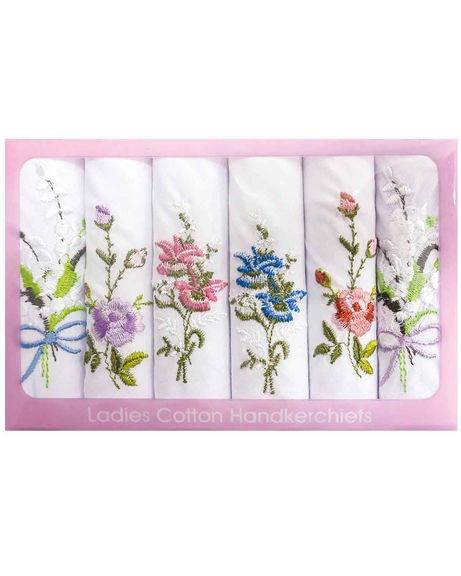 Ladies Embroidered Pure Cotton Handkerchiefs