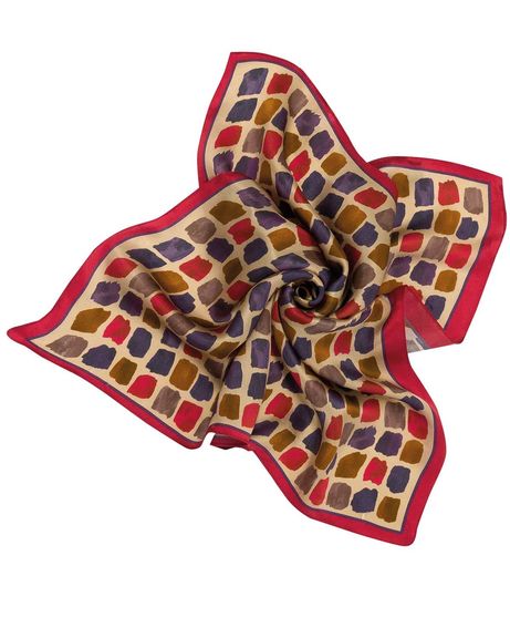 Sherry Tile Patterned Ladies Silk Scarf