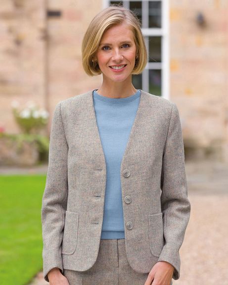 Corfu Ladies Pure Shetland Wool Tweed Jacket