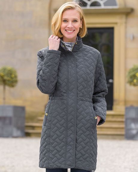 Ursula Quilted Showerproof 3/4 Length Coat