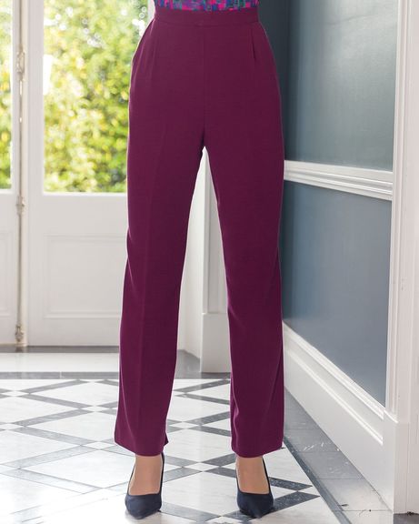 Kimberley Burgundy Pull On Trousers