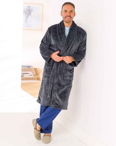 Mens Waffle Fleece Dressing Gown