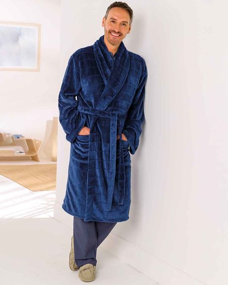 Mens Waffle Fleece Dressing Gown