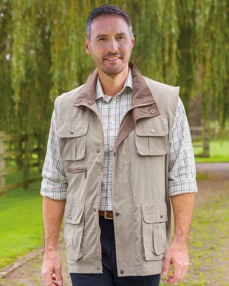 Farnham Stone Zip Up Mens Gilet
