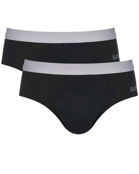 Mens Sloggi Brief 2 Pair Pack - Black