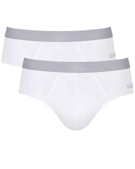 Mens Sloggi Brief 2 Pair Pack - White