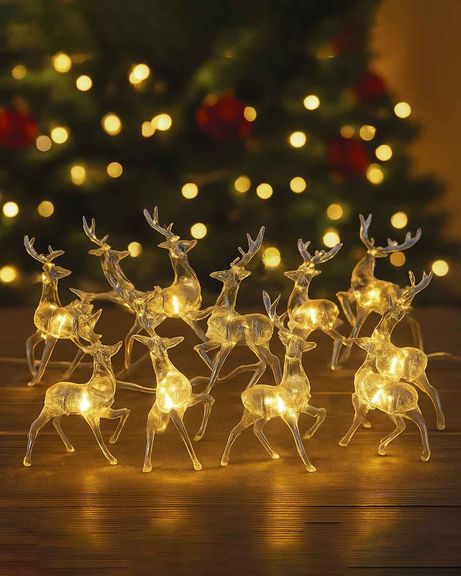 Festive Reindeer LED Lights Chain