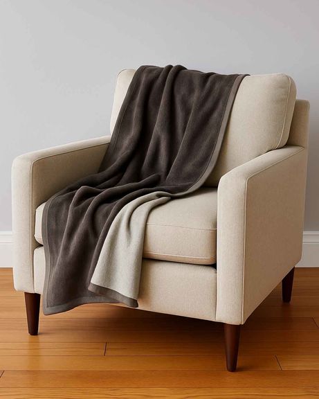 Reversible Cotton Mix Throw - Charcoal
