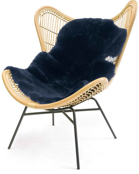 Luxury Navy Sheepskin Throw