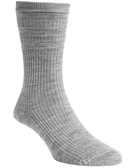 Ladies Wool-Rich Soft Top Socks - Light Grey