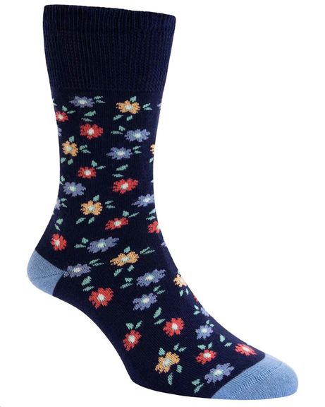 Ladies Cotton-Rich Comfort Top Socks - Navy