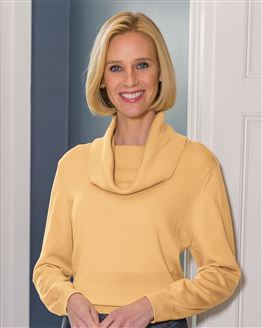 Merino Wool Cowl Neck Sweater 