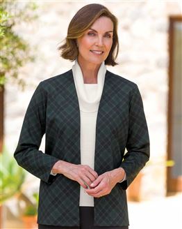 Elle Edge To Edge Checked Ladies Jacket
