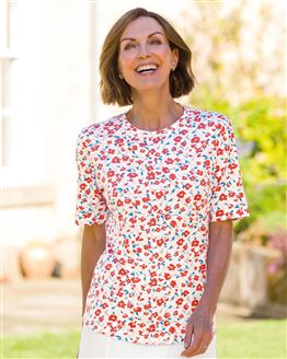 Eve Floral Short Sleeve Cotton Top